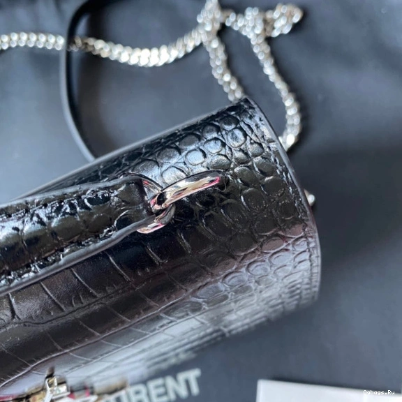 YSL SHINY IN SUNSET LEATHER CROCODILE-EMBOSSED 0731